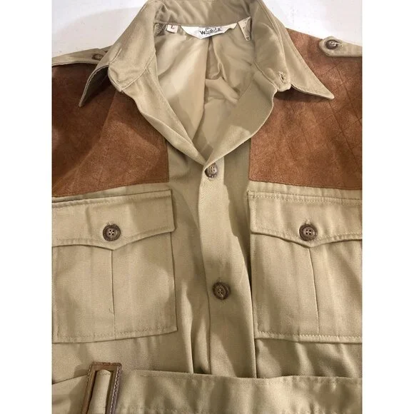 VTG Woolrich Mens Safari Style, Hunting, Field, Jacket Outerwear Suede Accents & - Picture 5 of 5
